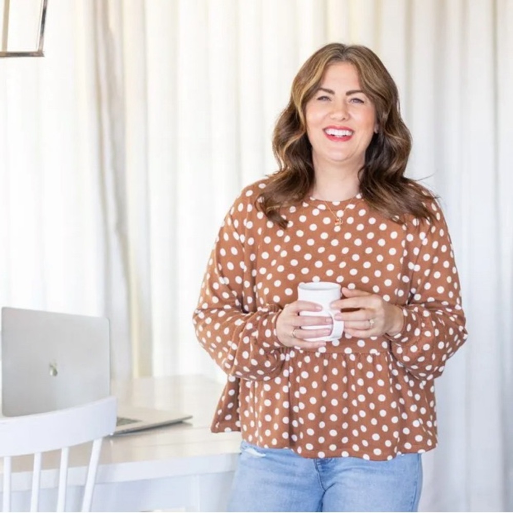 Peplum Polka Dot Sweatshirt | Joe Fresh X Jillian Harris